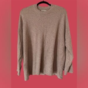 Aerie Cozy Brown/Light Pink Knit Sweater